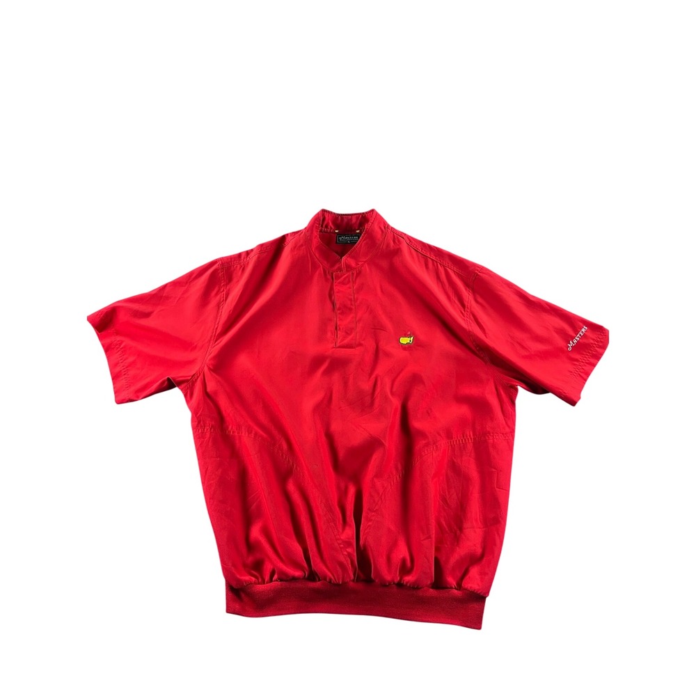 Masters Collection Mens XL Red Short Sleeve Golf Windshirt Pullover Vented Back